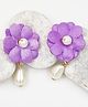 Lime By Manika Flower Detailed Noor Clip On Earrings  - Mauve