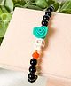 Bobbles & Scallops Halloween Theme Skull  & Rose Embellished Bracelet  - Black