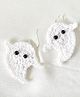 Bobbles & Scallops Halloween Theme Crocheted Ghost Embellished  Earrings - White