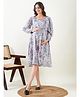 The Kaftan Company Full Sleeves Intricate Paisley Designed Maternity Dress - Lilac Purple