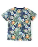 Babyhug 100% Cotton Half Sleeves T-Shirt Tropical Print - Navy Blue