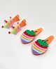 SKD Set Of 4 Fruit & Crown Detailed Hair Clips - Orange