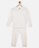 Mackly Full Sleeves Ribbed Thermal Tee With Pants - Off White