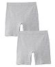 Mackly  Pack Of 2 Solid Cotton Innerwear Shorts - Grey
