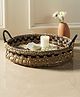 Sirohi  Inayat Moonj Multi-Purpose Tray (Small) - Black Cotton & Moonj