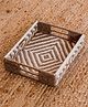 Sirohi  Heera Natural Small Cotton & Jute Multi-Purpose Tray - Beige & White