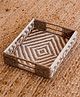 Sirohi  Heera Natural Medium Cotton & Jute Multi-Purpose Tray - Beige & White