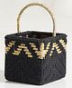 Sirohi  Upcycled Textile Magenta Basket Medium - Black & Gold