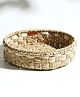 Sirohi  Ivory Moonj & Cotton Round Tray Medium - Beige & White