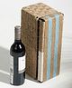 Sirohi  Pastel Brick Cotton & Jute Wine Box - Jute & Blue