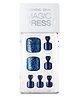 DASHING DIVA Magicpress Navy Prism For Women Press On Nails  Artificial Nails Lightweight 30pcs Pedicure