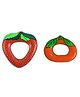 Vworld Silicone Baby Teether Teething & Chewing Toys for Babies Combo of Strawberry & Orange (Pack of 2) (Multicolour)