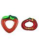 Vworld Water Filled Teether Combo For Babies Non Toxic Teether Strawberry And Tomato (Pack Of 2) (Multicolour)