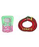 Vworld Baby Teether Toy BPA-Free Multiple Teething Surfaces for Kids of 3 Months & Above Infant Toys Phone and Tomato(Pack of 2) (multicolour)