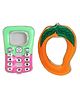 Vworld Baby Teether Toy BPA-Free Multiple Teething Surfaces for Kids of 3 Months & Above Infant Toys Phone and Mango Teether (Pack of 2) (multicolour)