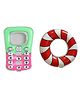 Vworld Baby Teether Toy BPA-Free Multiple Teething Surfaces for Kids of 3 Months & Above Infant Toys Phone and Red Candy Teether (Pack of 2) (multicolour)