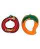 Vworld Smoothing Soft Chilled Teether for Baby BPA Free teether toy tomato and mango  teether (Pack of 2) (multicolour)