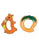 Vworld  Water Filled Silicone Teether Contains Distilled Water to Soothe Teething Baby Gums BPA Free Combo of Rat and Mango Teether (Pack of 2) (multicolour)
