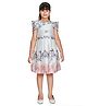 Peppermint Half Sleeves Floral Printed Fit & Flared  Party Dress - Peach