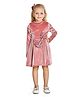 Peppermint  Full Sleeves Sequin Bow Embellished Dress -Pink