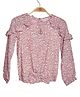 Peppermint Full Sleeves Frill Detailed Seamless Floral Printed Top - Pink