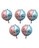 Ziory Set Of 5 Baby Shower Foil Balloons  For Decoration - Pink & Blue