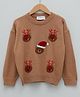 LC Waikiki Christmas Theme Full Sleeves Reindeer Printed   Knitwear Sweater - Nut Beige