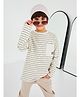 LC Waikiki Full Sleeves Pencil Striped Tee- Beige