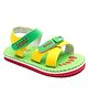 Beanz Unisex Colour Block Detailed Velcro Closure Sandals - Green  Yellow