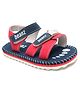 Beanz Unisex Colour Block Detailed Velcro Closure Sandals - Navy Blue Red