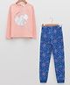 LC Waikiki Frozen Featuring Full Sleeves Elsa Printed Cotton Tee & Pajama Set - Pink