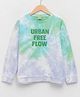 LC Waikiki Full Sleeves Tie Dye Effect & Text Printed Sweatshirt - Green