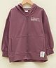 LC Waikiki Organic Cotton  Full Sleeves Placement Text Printed  Hooded  Zipper Sweatshirt   - Plum Purple