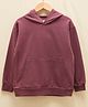LC Waikik Organic  Cotton Full Sleeves Solid Hooded   Sweatshirt  - Plum Purple