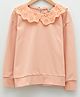 LC Waikiki Full Sleeves Floral Lace Collar Detailed Solid Sweatshirt - Light Pink