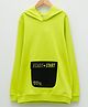 LC Waikiki Full Sleeves Ready & Start Text Printed Hooded  Sweatshirt - Green