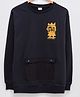 LC Waikiki Full Sleeves Placement King Printed  Cotton Sweatshirt - Anthracite  Blue