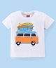 Babyhug Cotton Half Sleeves T-Shirt with Van Graphics Print - White