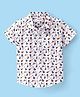 Babyhug 100% Cotton Woven Half Sleeves Guitar Print Shirt- White