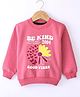 Doreme Cotton Fleece Full Sleeves Sweatshirt Butterfly & Text Print - Pink