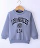Doreme Cotton Fleece Full Sleeves Sweatshirt Los Angeles Print - Pale Blue