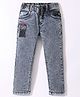 RUFF Denim Full Length Washed Solid Jeans - Grey
