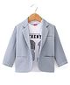 Babyhug Full Sleeves Solid Colour Party Wear Blazer with Graphic Printed T-Shirt - Blue