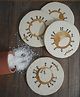 Aranya Earthcraft coffee stained hand painted ant coaster set