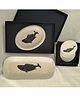 Aranya Earthcraft Leaf Imprinted Papier Mache Platter Set