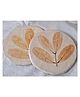 Aranya Earthcraft Yellow Gulmohar Leaf Impressioned Papier Mache Coaster