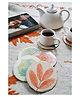 Aranya Earthcraft Yellow Gulmohar Leaf Impressioned Papier-Mache Coaster