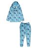 CAVIO Full Sleeves Tie Dye Effect Coordinating Hooded Tee With Joggers Pant Set - Sky Blue