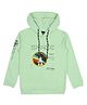 CAVIO Full Sleeves Space Theme Mars Printed Hooded Tee - Green