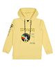 CAVIO Full Sleeves Space Theme Mars Printed Hooded Tee - Yellow